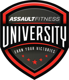 Assault Fitness University Earn Your Victories logo icon shield with stars